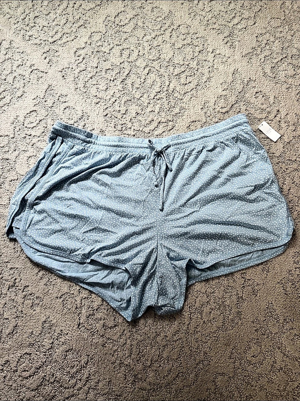 LOVE BY GAP Soft Sleep Shorts Polka Dot Athletic Shorts in Blue Size XL NWT